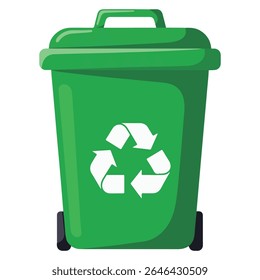 Caixote de lixo verde para eliminação de resíduos