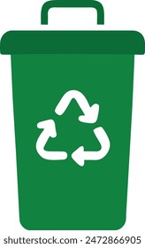 Green Recycling Can or bin editable icon