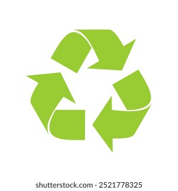 Green recycling icon. Thin line editable stroke vector illustration.