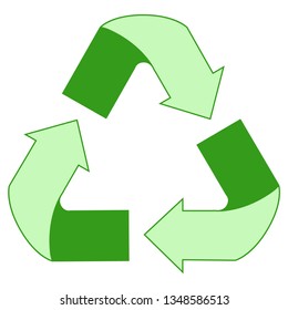 Green recycling icon, zero waste.