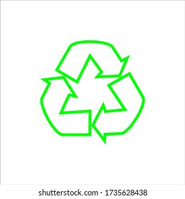 green Recycling line icon vector technology symbol
