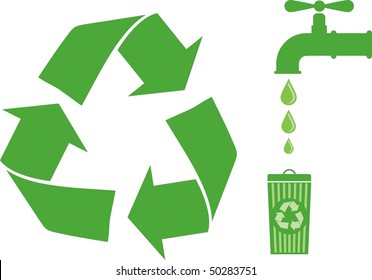 Green Recycling Logo. Vector Illustration