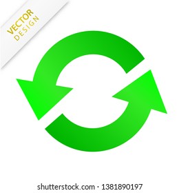 Green Recycling or Repeat Icon Vector Design