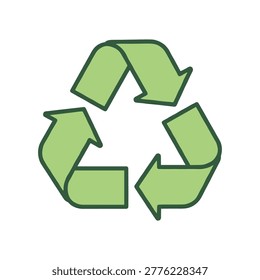 Green recycling symbol icon vector illustration with recycling environment sustainabilit