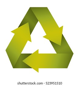 green recycling symbol shape with gradient