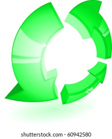 Green recycling symbol. Vector.