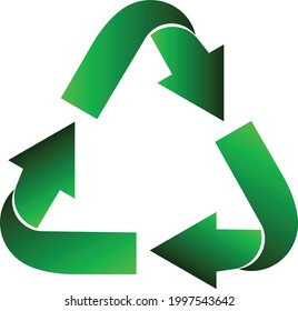 símbolo de reciclado verde vector aislado en fondo blanco