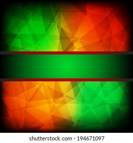 Green and red abstract background with frame 