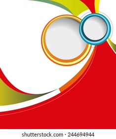 Green and red abstract background with wave. Abstract background, business poster or brochure.