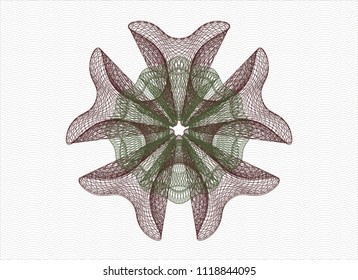 Green and Red abstract linear rosette