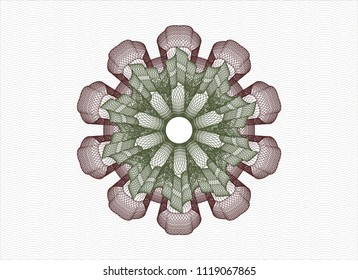 Green and Red abstract linear rosette