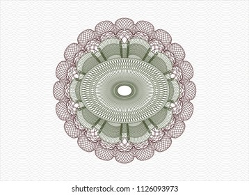 Green and Red abstract linear rosette
