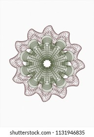Green and Red abstract linear rosette