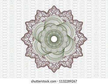 Green and Red abstract linear rosette