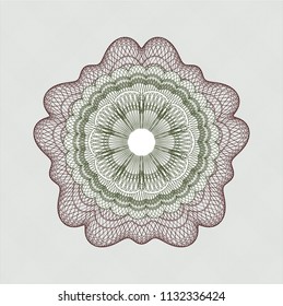 Green and Red abstract linear rosette