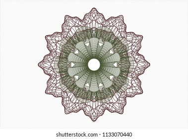 Green and Red abstract linear rosette