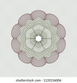Green and Red abstract linear rosette