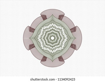 Green and Red abstract linear rosette