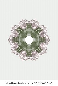 Green and Red abstract linear rosette
