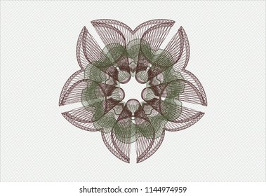 Green and Red abstract linear rosette