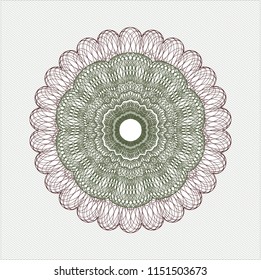 Green and Red abstract linear rosette