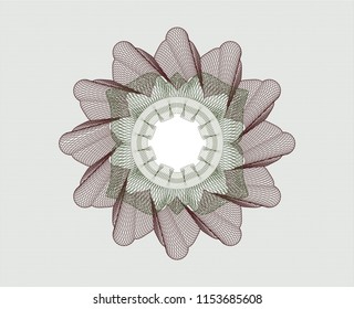 Green and Red abstract linear rosette