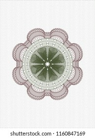 Green and Red abstract linear rosette