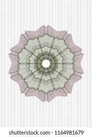 Green and Red abstract linear rosette