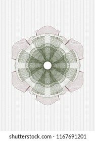 Green and Red abstract linear rosette