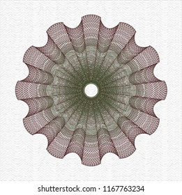 Green and Red abstract linear rosette