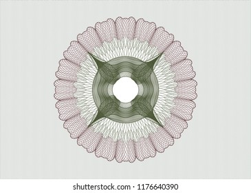 Green and Red abstract linear rosette