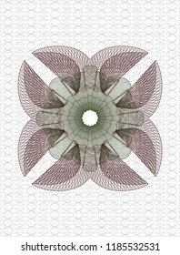 Green and Red abstract linear rosette