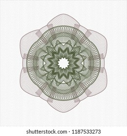 Green and Red abstract linear rosette
