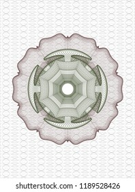 Green and Red abstract linear rosette