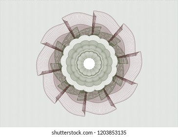 Green and Red abstract linear rosette