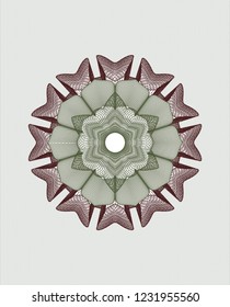 Green and Red abstract linear rosette