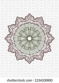 Green and Red abstract linear rosette