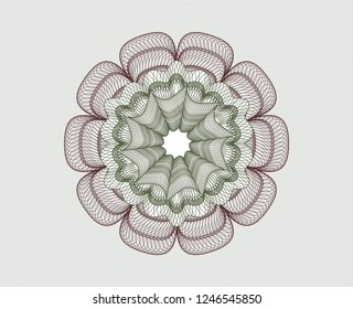 Green and Red abstract linear rosette