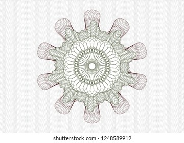 Green and Red abstract linear rosette