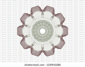 Green and Red abstract linear rosette