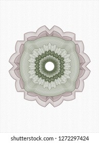 Green and Red abstract linear rosette