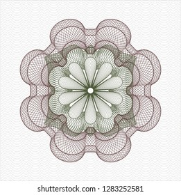 Green and Red abstract linear rosette