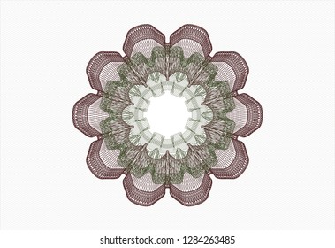 Green and Red abstract linear rosette