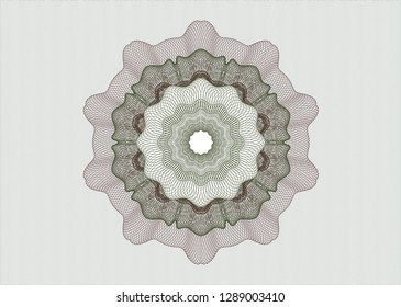 Green and Red abstract linear rosette