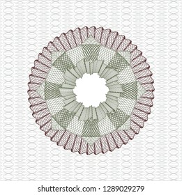 Green and Red abstract linear rosette