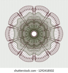 Green and Red abstract linear rosette