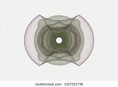 Green and Red abstract linear rosette
