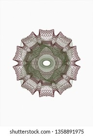 Green and Red abstract linear rosette