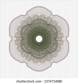 Green and Red abstract linear rosette