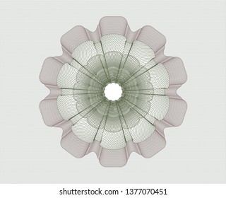 Green and Red abstract linear rosette